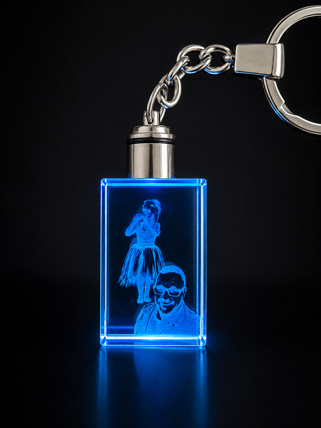 Kryształowy brelok z personalizowanym portretem 3D